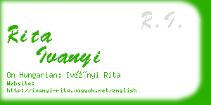 rita ivanyi business card